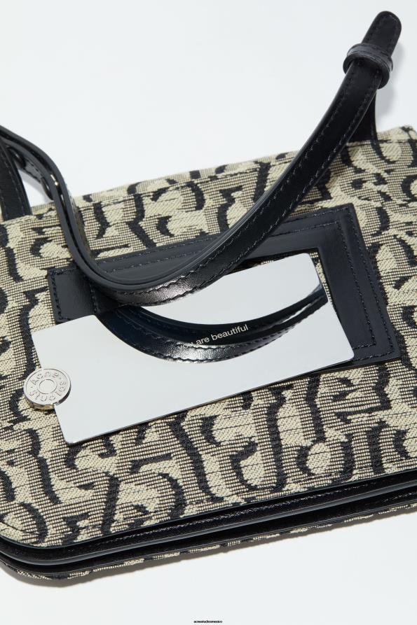 Acne Studios accesorios beige/negro 0T4HT793 bolso crossbody con plataforma