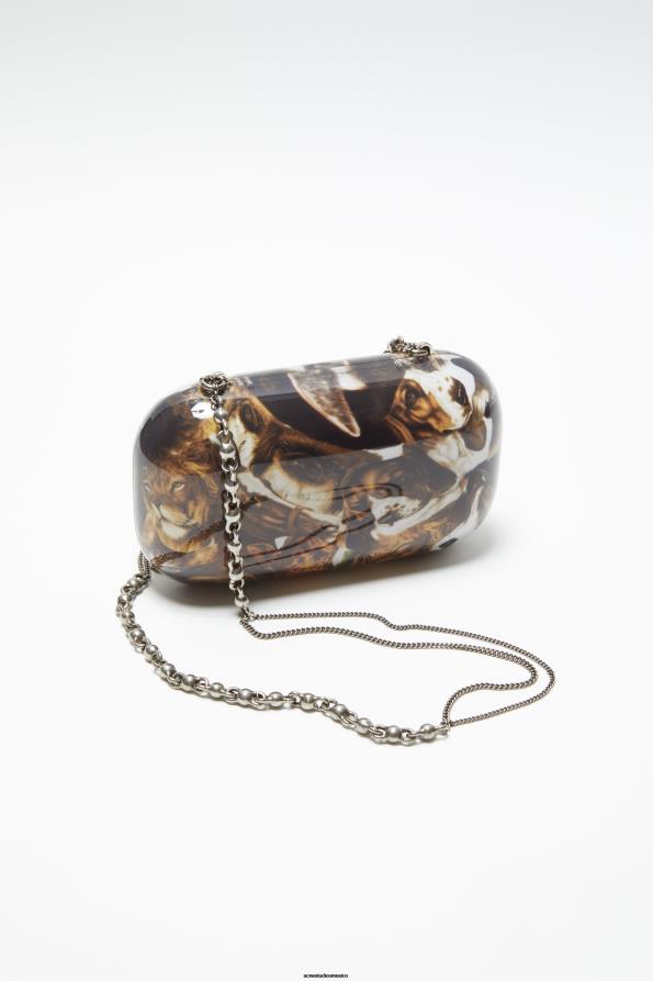 Acne Studios accesorios marrón coñac multi 0T4HT620 bolso de mano estampado