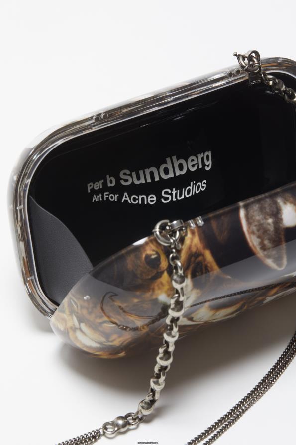 Acne Studios accesorios marrón coñac multi 0T4HT620 bolso de mano estampado