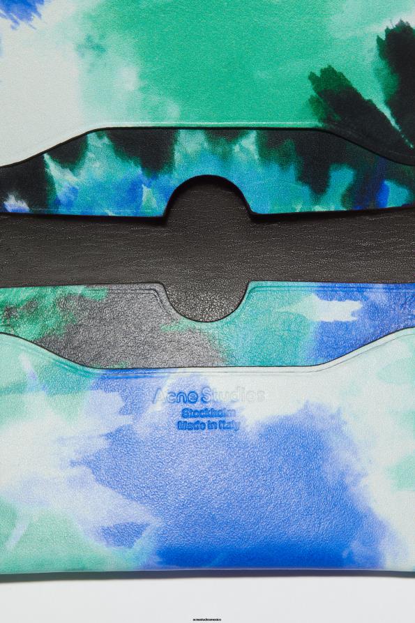 Acne Studios accesorios azul verde 0T4HT536 tarjetero plegado