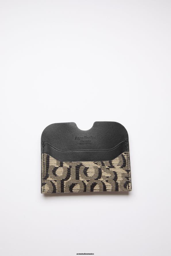 Acne Studios accesorios beige/negro 0T4HT795 titular de la tarjeta