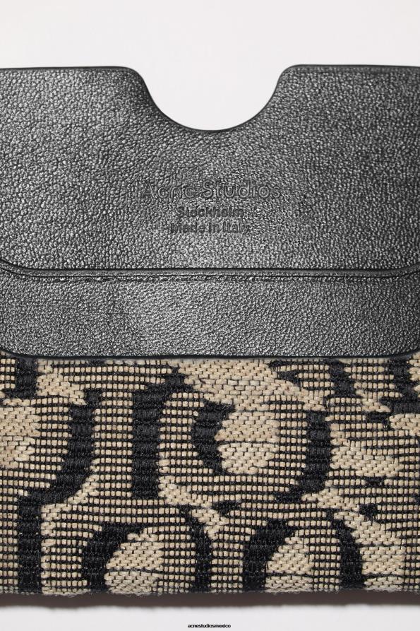 Acne Studios accesorios beige/negro 0T4HT795 titular de la tarjeta
