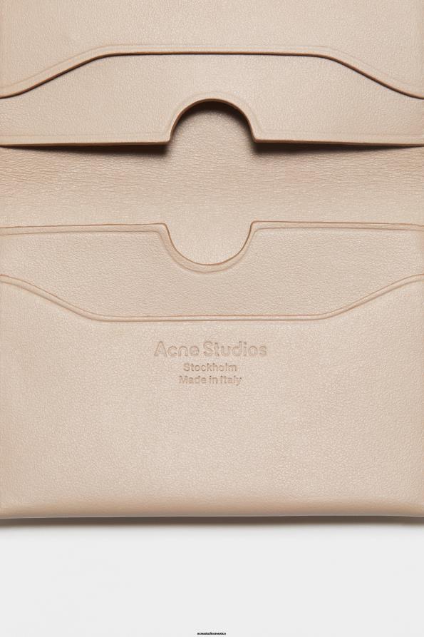 Acne Studios accesorios beige topo 0T4HT462 cartera de cuero doblada