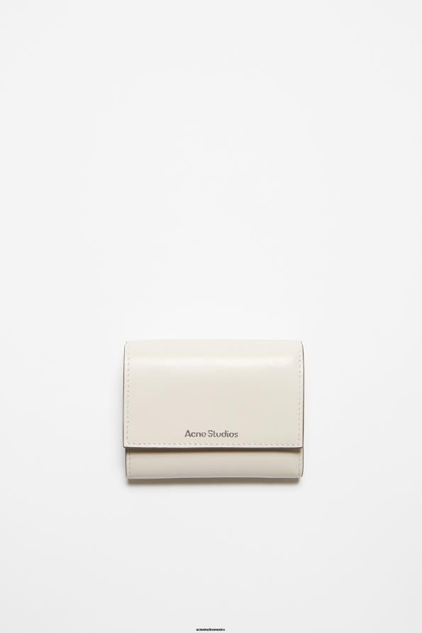 Acne Studios accesorios blanco negro 0T4HT816 cartera triple de cuero