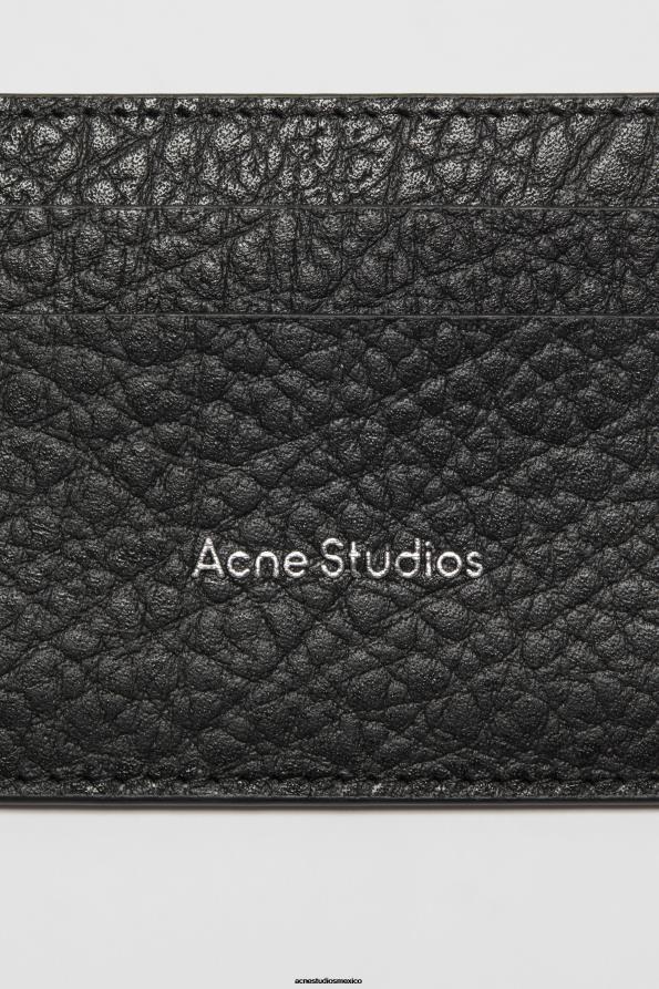 Acne Studios accesorios negro 0T4HT459 tarjetero de cuero