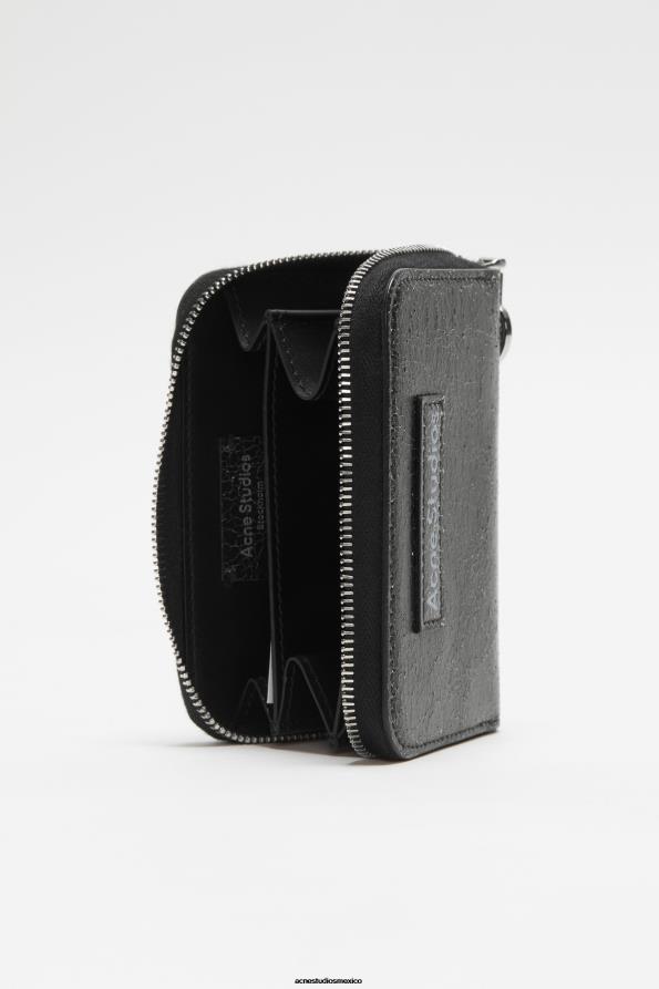 Acne Studios accesorios negro 0T4HT466 cartera de cuero con cremallera