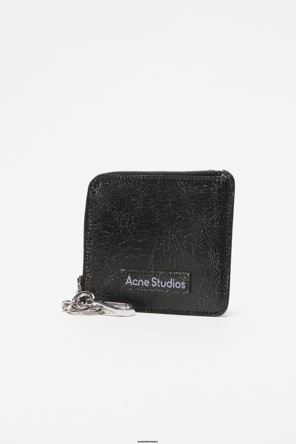 Acne Studios accesorios negro 0T4HT468 cartera de cuero con cremallera