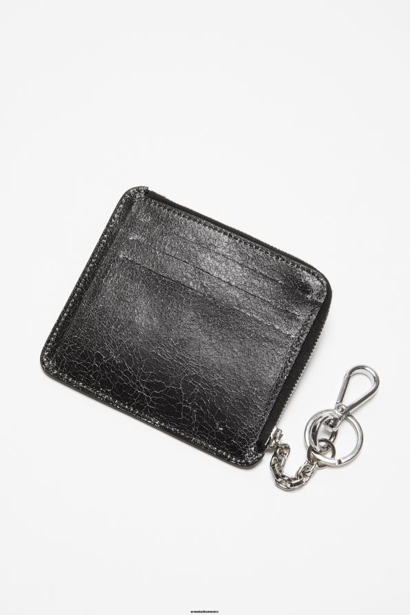 Acne Studios accesorios negro 0T4HT468 cartera de cuero con cremallera