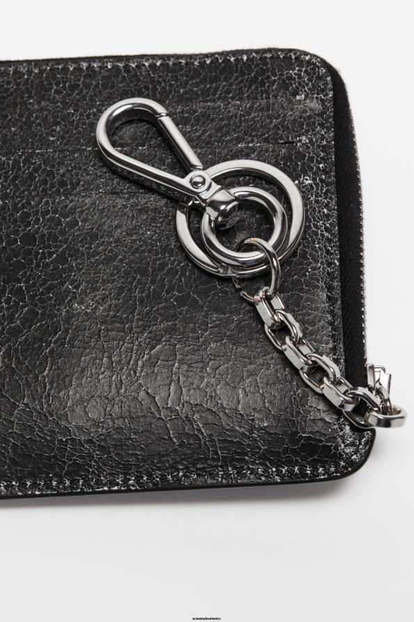 Acne Studios accesorios negro 0T4HT468 cartera de cuero con cremallera