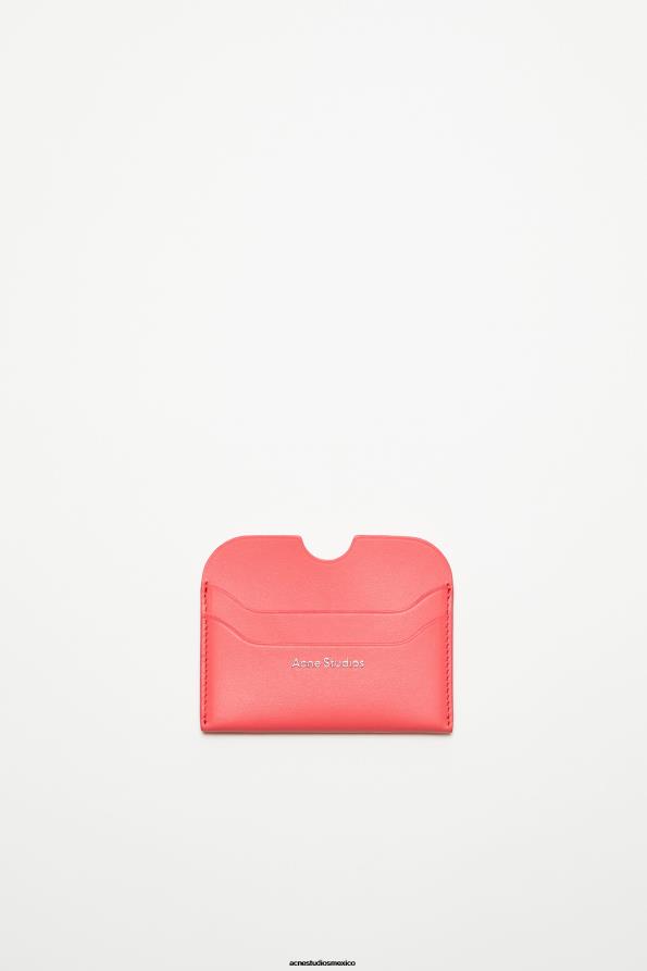 Acne Studios accesorios rosa electrico 0T4HT802 tarjetero de cuero