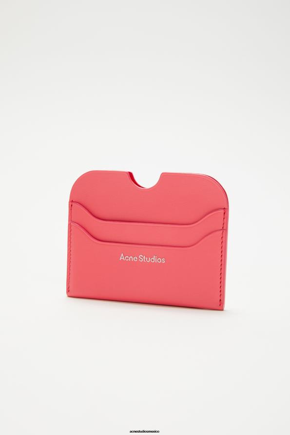 Acne Studios accesorios rosa electrico 0T4HT802 tarjetero de cuero