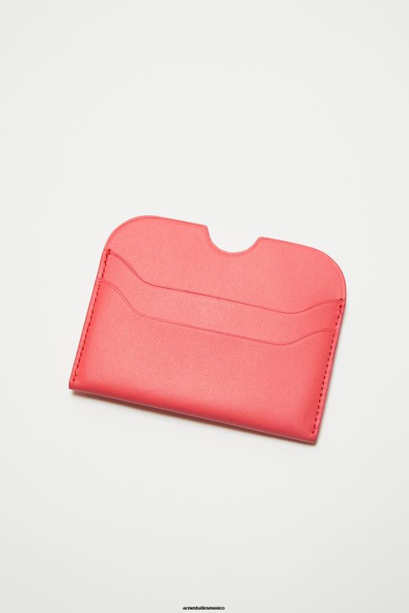 Acne Studios accesorios rosa electrico 0T4HT802 tarjetero de cuero