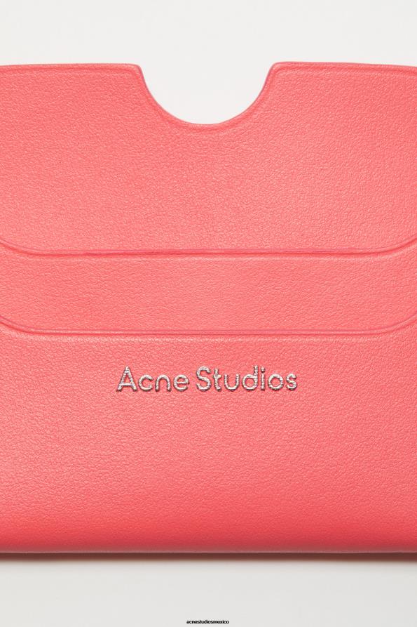 Acne Studios accesorios rosa electrico 0T4HT802 tarjetero de cuero