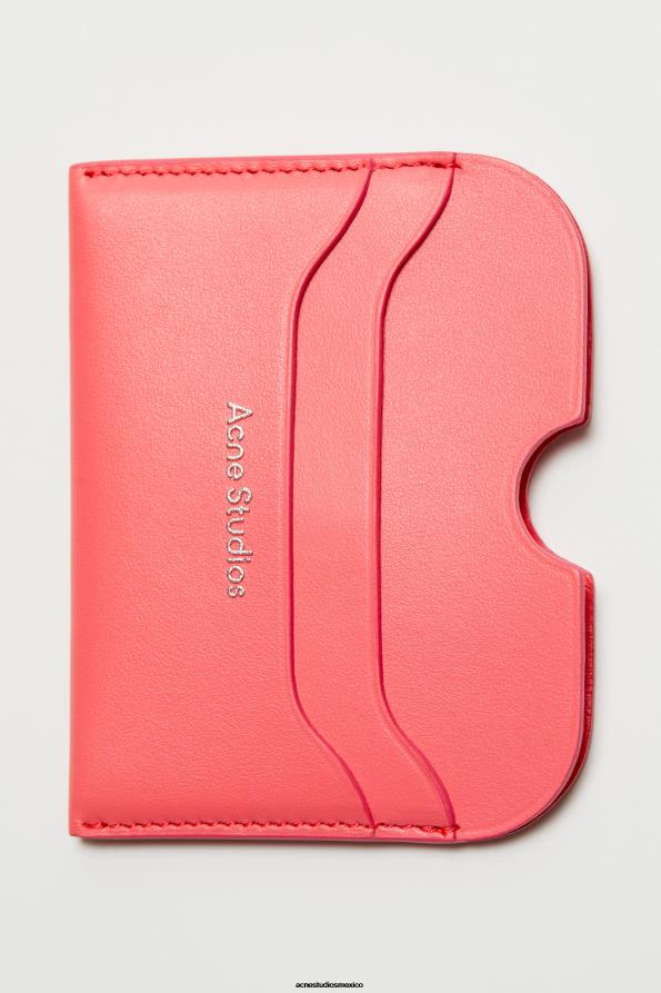 Acne Studios accesorios rosa electrico 0T4HT802 tarjetero de cuero