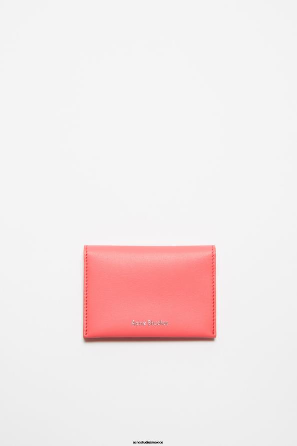 Acne Studios accesorios rosa electrico 0T4HT803 cartera de cuero doblada