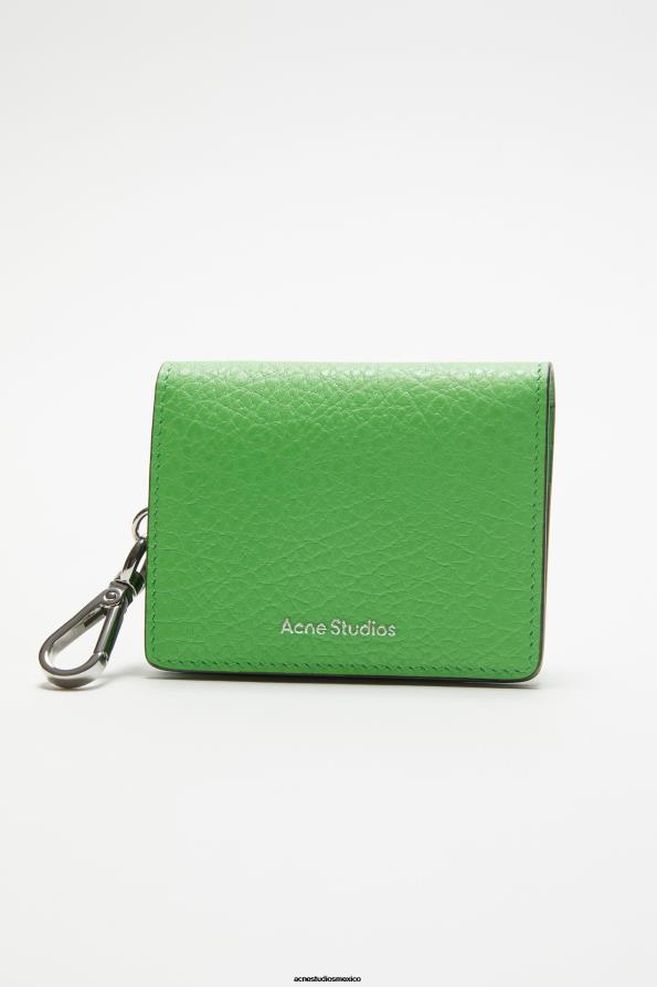 Acne Studios accesorios verde 0T4HT570 cartera de cuero doblada