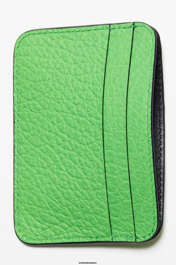 Acne Studios accesorios verde 0T4HT573 tarjetero de cuero