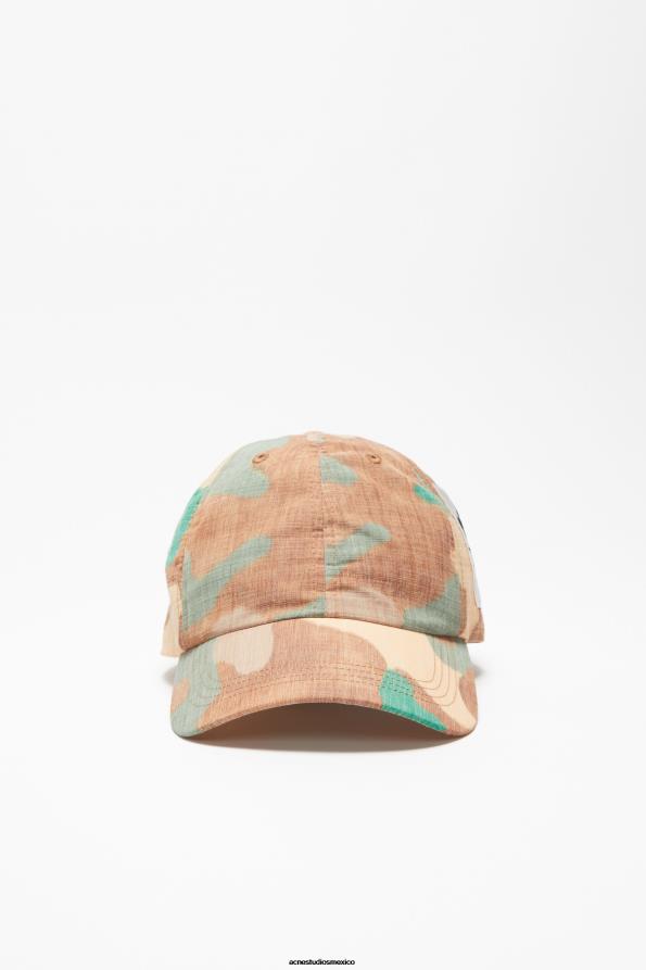 Acne Studios accesorios naranja/verde 0T4HT772 gorra impresa