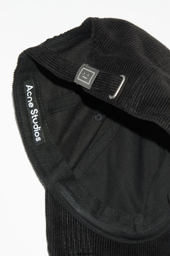 Acne Studios accesorios negro 0T4HT471 gorra con micro parche facial