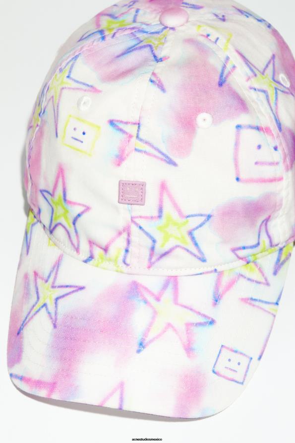 Acne Studios accesorios rosa pálido/multicolor 0T4HT811 gorra con micro parche facial