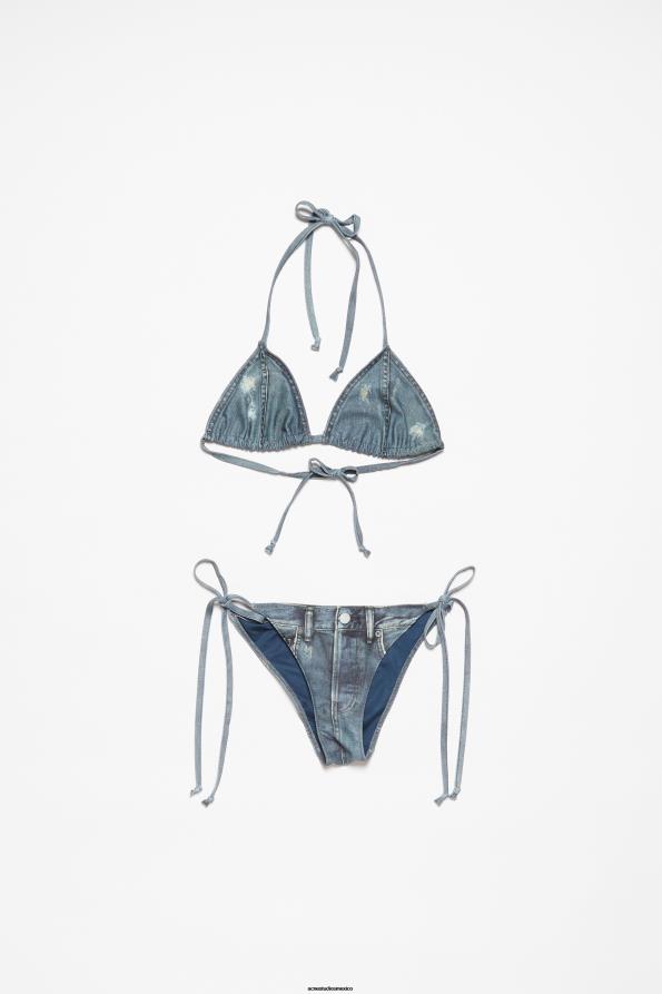 Acne Studios vestir azul denim 0T4HT365 conjunto de bikini