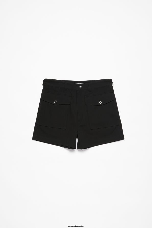 Acne Studios vestir negro 0T4HT1067 pantalones cortos de sarga