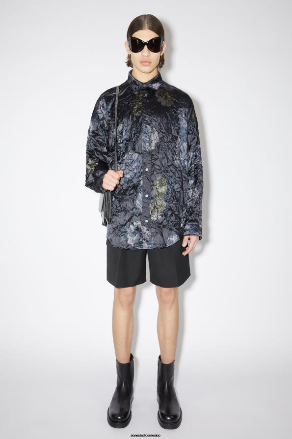 Acne Studios vestir negro 0T4HT1084 pantalones cortos plisados ​​a medida