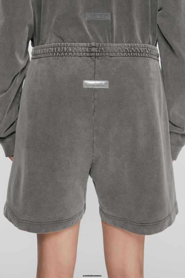 Acne Studios vestir negro descolorido 0T4HT333 pantalones cortos de algodón