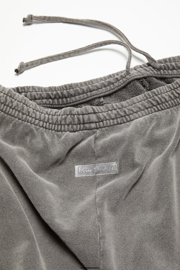 Acne Studios vestir negro descolorido 0T4HT333 pantalones cortos de algodón