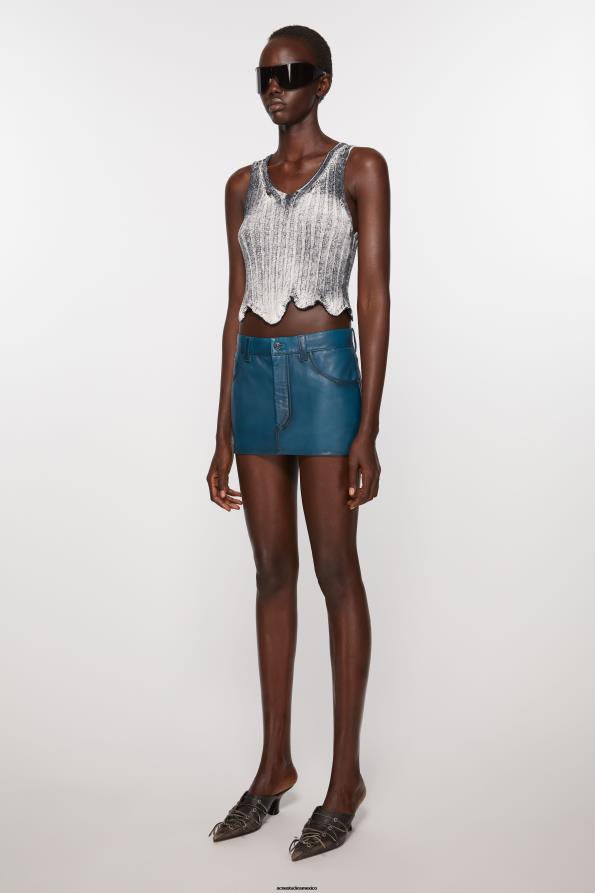 Acne Studios vestir azul negro 0T4HT266 Falda de cuero