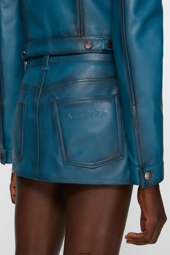 Acne Studios vestir azul negro 0T4HT266 Falda de cuero