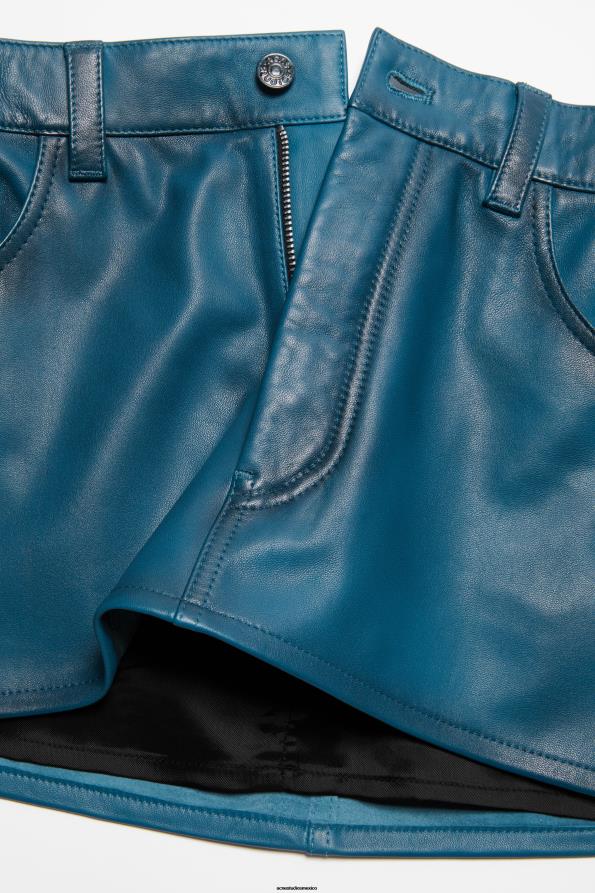 Acne Studios vestir azul negro 0T4HT266 Falda de cuero