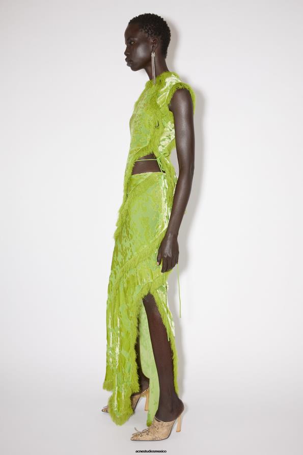 Acne Studios vestir manzana verde 0T4HT347 desfile de falda cruzada