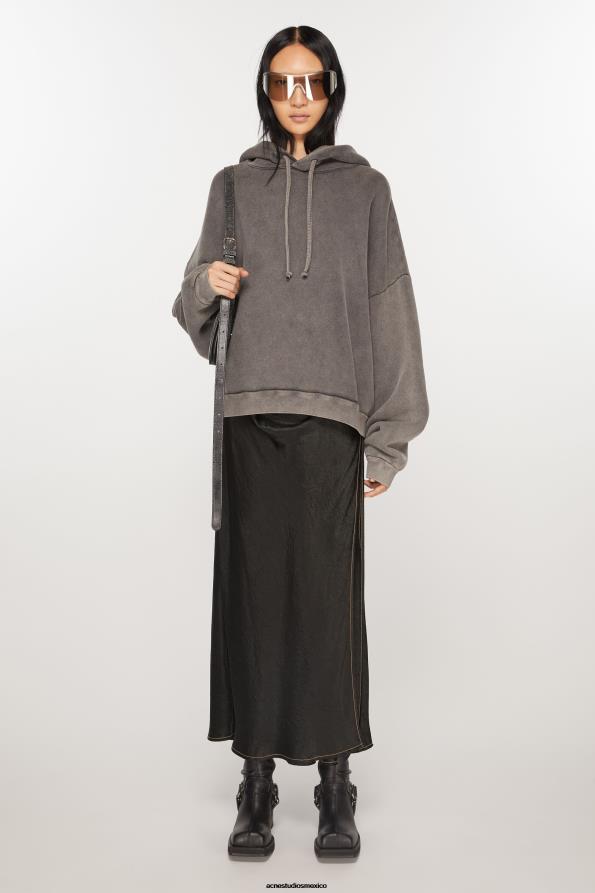 Acne Studios vestir negro 0T4HT254 falda cruzada de satén