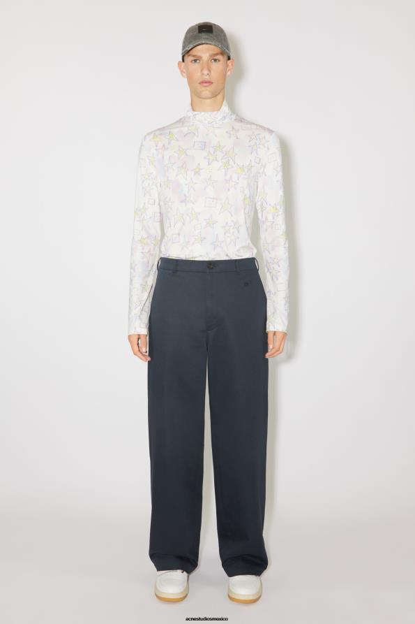 Acne Studios vestir azul medianoche 0T4HT1051 pantalones chinos de sarga - regular fit unisex