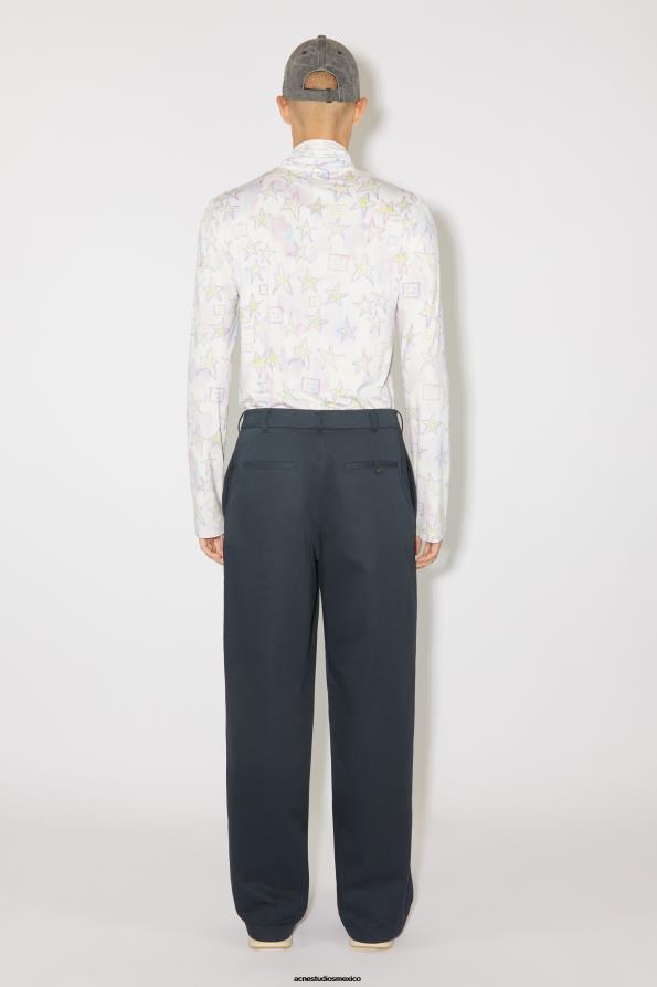 Acne Studios vestir azul medianoche 0T4HT1051 pantalones chinos de sarga - regular fit unisex