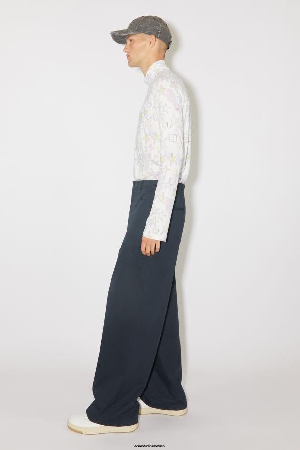 Acne Studios vestir azul medianoche 0T4HT1051 pantalones chinos de sarga - regular fit unisex