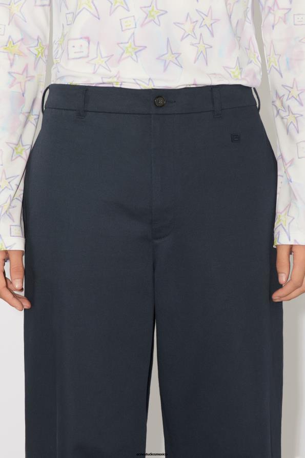 Acne Studios vestir azul medianoche 0T4HT1051 pantalones chinos de sarga - regular fit unisex