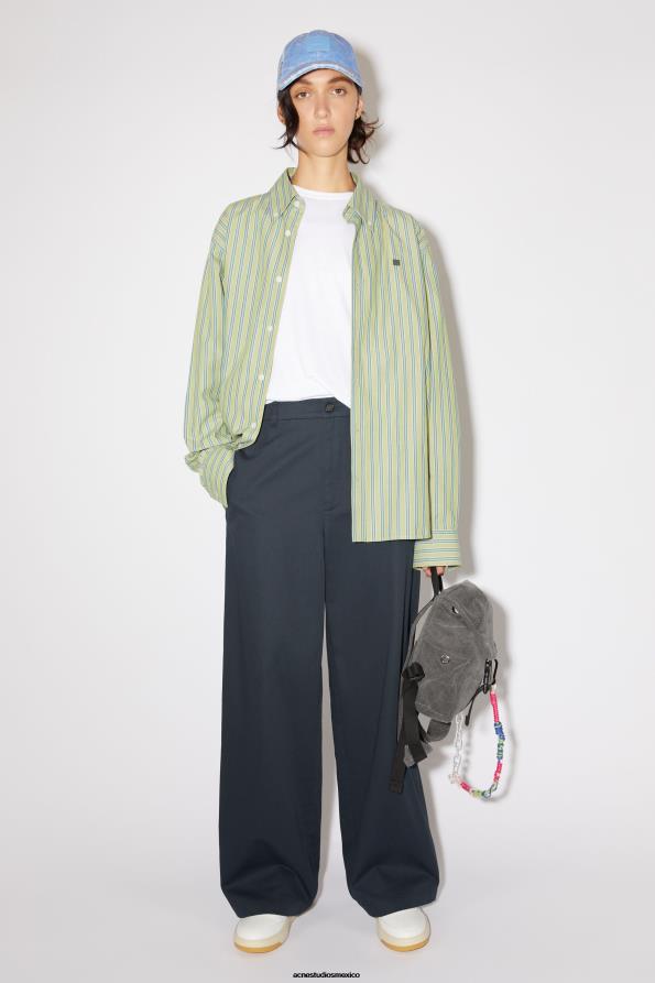 Acne Studios vestir azul medianoche 0T4HT312 pantalones chinos de sarga - regular fit unisex