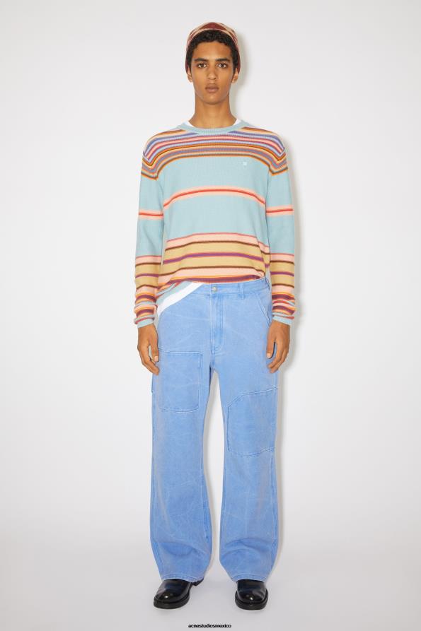 Acne Studios vestir azul pálido 0T4HT1056 pantalones de lona con parches unisex