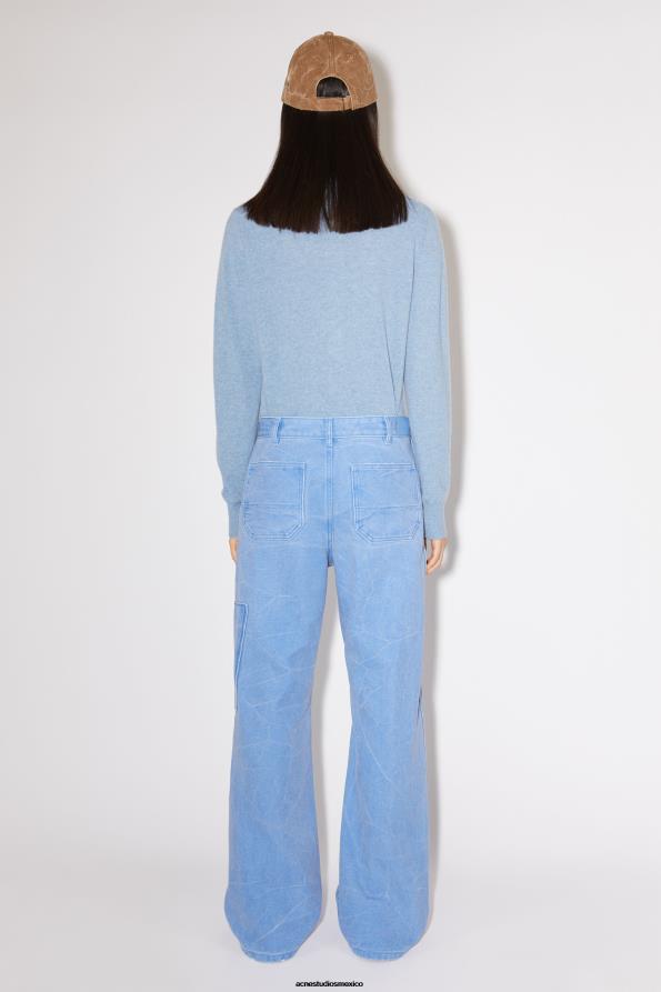 Acne Studios vestir azul pálido 0T4HT317 pantalones de lona con parches unisex