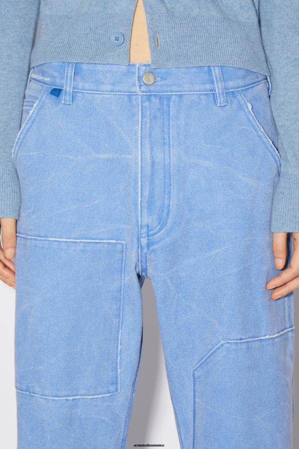 Acne Studios vestir azul pálido 0T4HT317 pantalones de lona con parches unisex