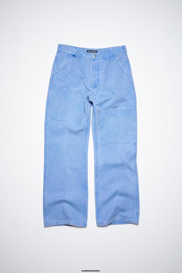 Acne Studios vestir azul pálido 0T4HT317 pantalones de lona con parches unisex