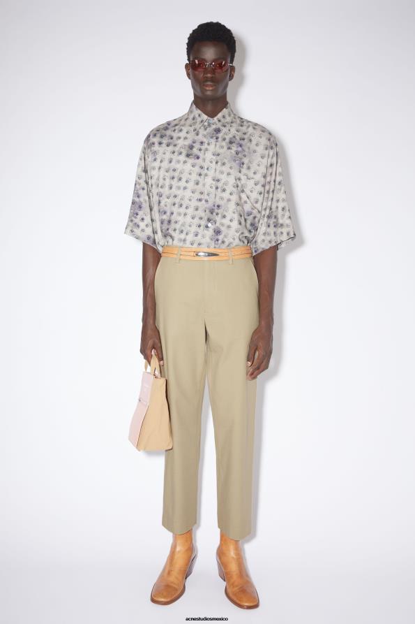 Acne Studios vestir beige avellana 0T4HT1172 pantalones de corte regular