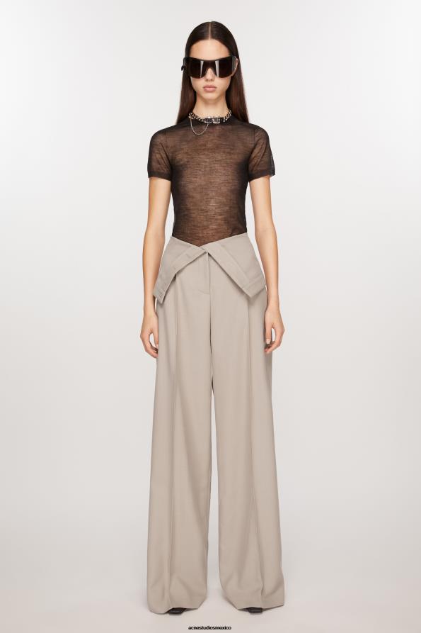 Acne Studios vestir beige frio 0T4HT303 pantalones de vestir en mezcla de lana
