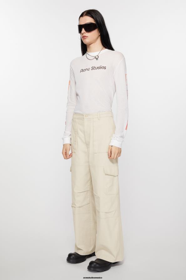 Acne Studios vestir blanco marfil 0T4HT1039 pantalones de sarga