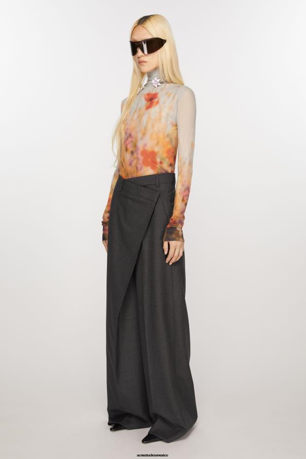Acne Studios vestir gris 0T4HT296 pantalones cruzados de sastre
