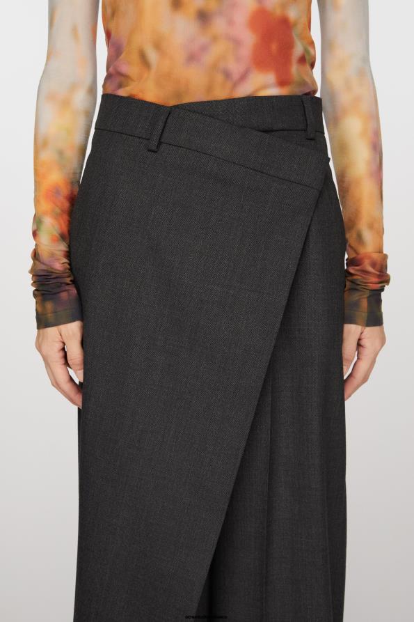 Acne Studios vestir gris 0T4HT296 pantalones cruzados de sastre