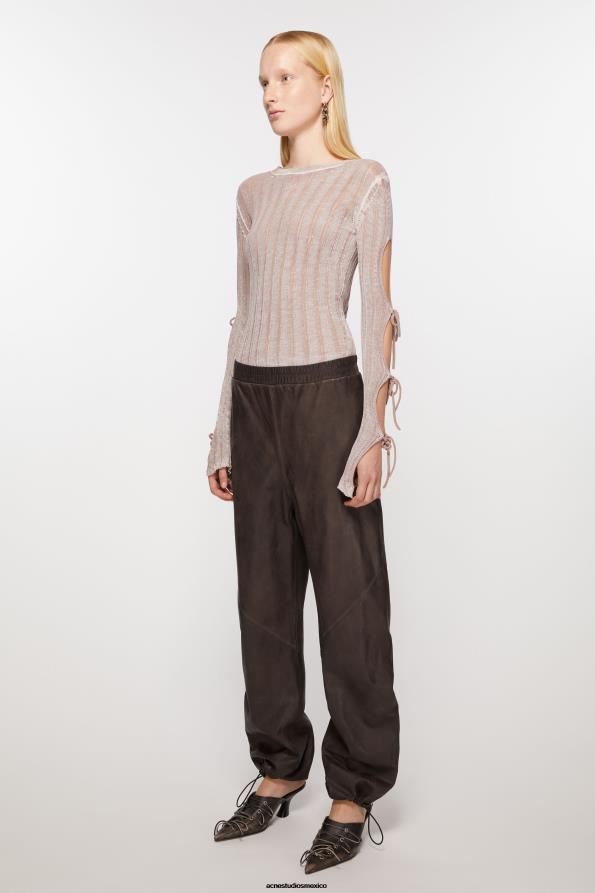 Acne Studios vestir marrón 0T4HT304 pantalones casuales de cuero