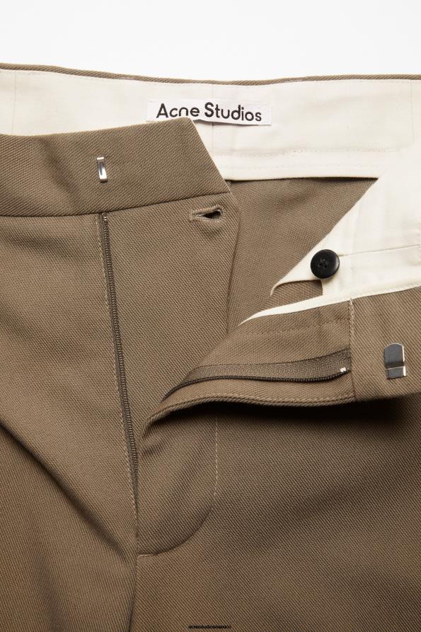 Acne Studios vestir marrón avellana 0T4HT1036 pantalones de sarga en mezcla de algodón